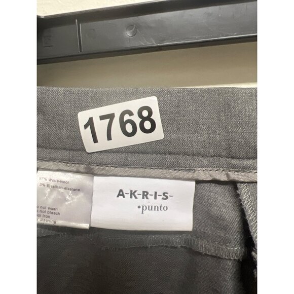 Akris Punto Womens Gray Wool-Blend Straight-Leg Trousers Preppy Slacks  Sz 6 - Picture 7 of 8